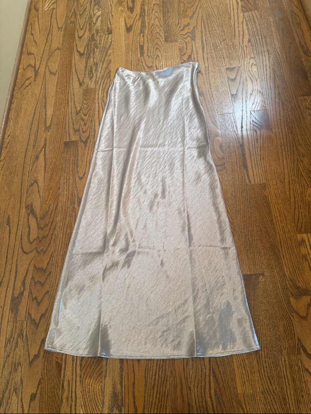 Double Zero Silver Satin Maxi Skirt